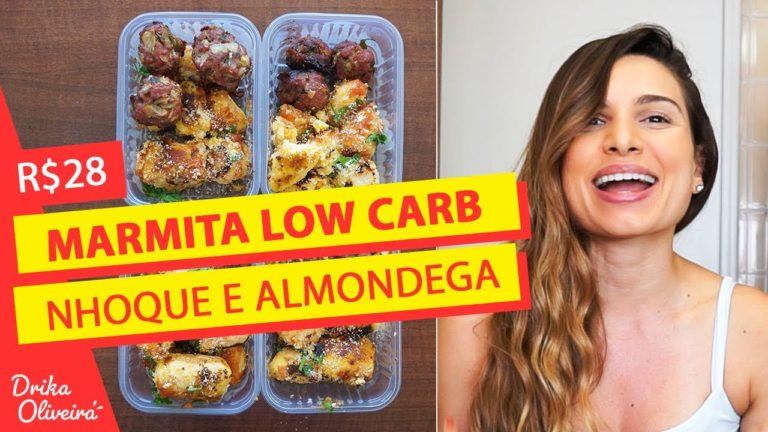 R$ 28 – COMO FAZER COMIDA FITNESS PARA EMAGRECER ( nhoque e almondega) / Receitas Low Carb #Ep.24