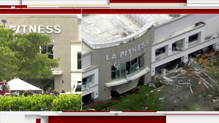 People run out of LA Fitness after nearby explosion damages building