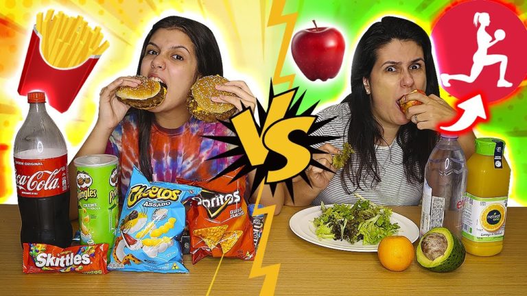 24 HORAS SÓ COMENDO COMIDAS GORDUROSAS vs FITNESS