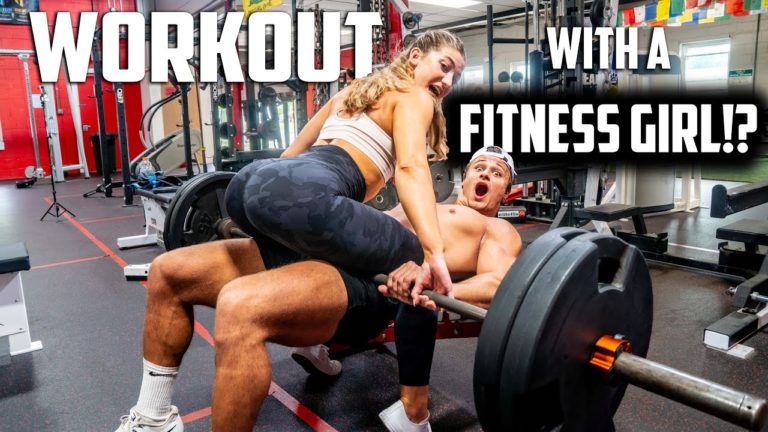 FITNESS GIRL PUTS ME THROUGH A LEG WORKOUT!! 585 LBS X 3 SQUATS