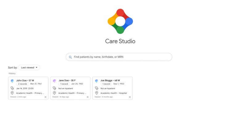 Google Health – Helping clinicians deliver more proactive care with Care Studio Google Health – Helping clinicians deliver more proactive care with Care Studio